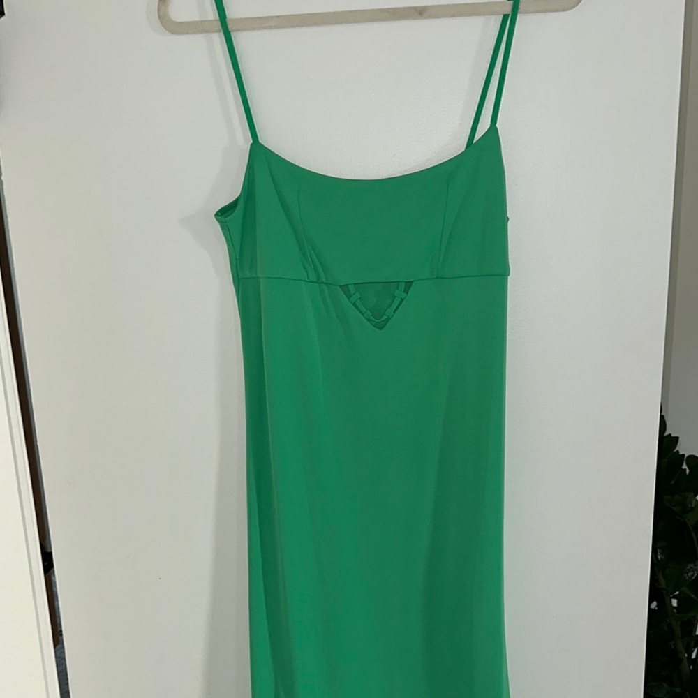 ZARA Green Spaghetti Strap Dress